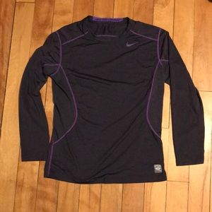 purple nike drifit pro combat long sleeve